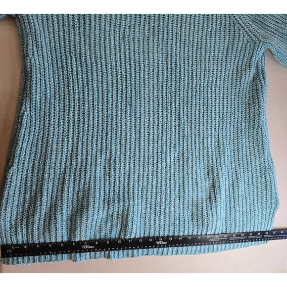 Lane Bryant Sweater Women's 18 / 20 Blue Key Hole V-Neck Turtleneck Long Sleeve - Picture 12 of 16